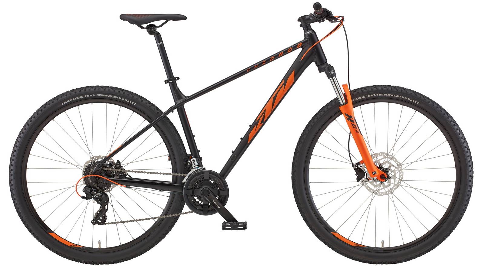 Фотография Велосипед KTM CHICAGO 272 27.5", размер L рама 48см (2022) Черно-оранжевый